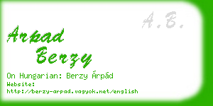 arpad berzy business card