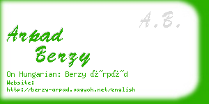 arpad berzy business card